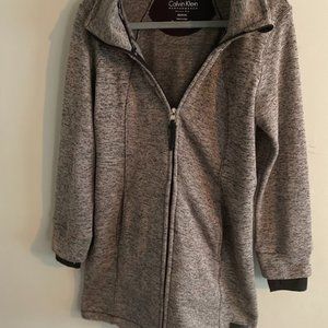 Calvin Klein Mid-Length Heather Grey Coat Size Medium